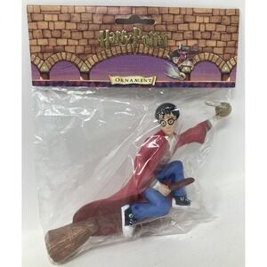 Harry Potter Ornament Kurt Adler- Harry On Broom Quidditch Snitch In Hand 2000
